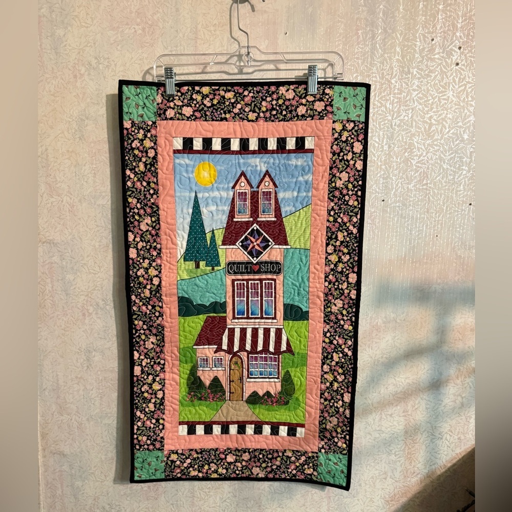 The Painted Lady Series Colorful Quilt Shop, Wall Quilt, 18 X 32